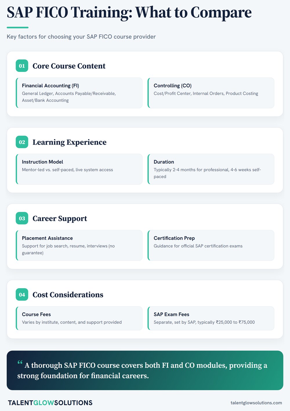 Infographic: SAP FICO Training: What to Compare