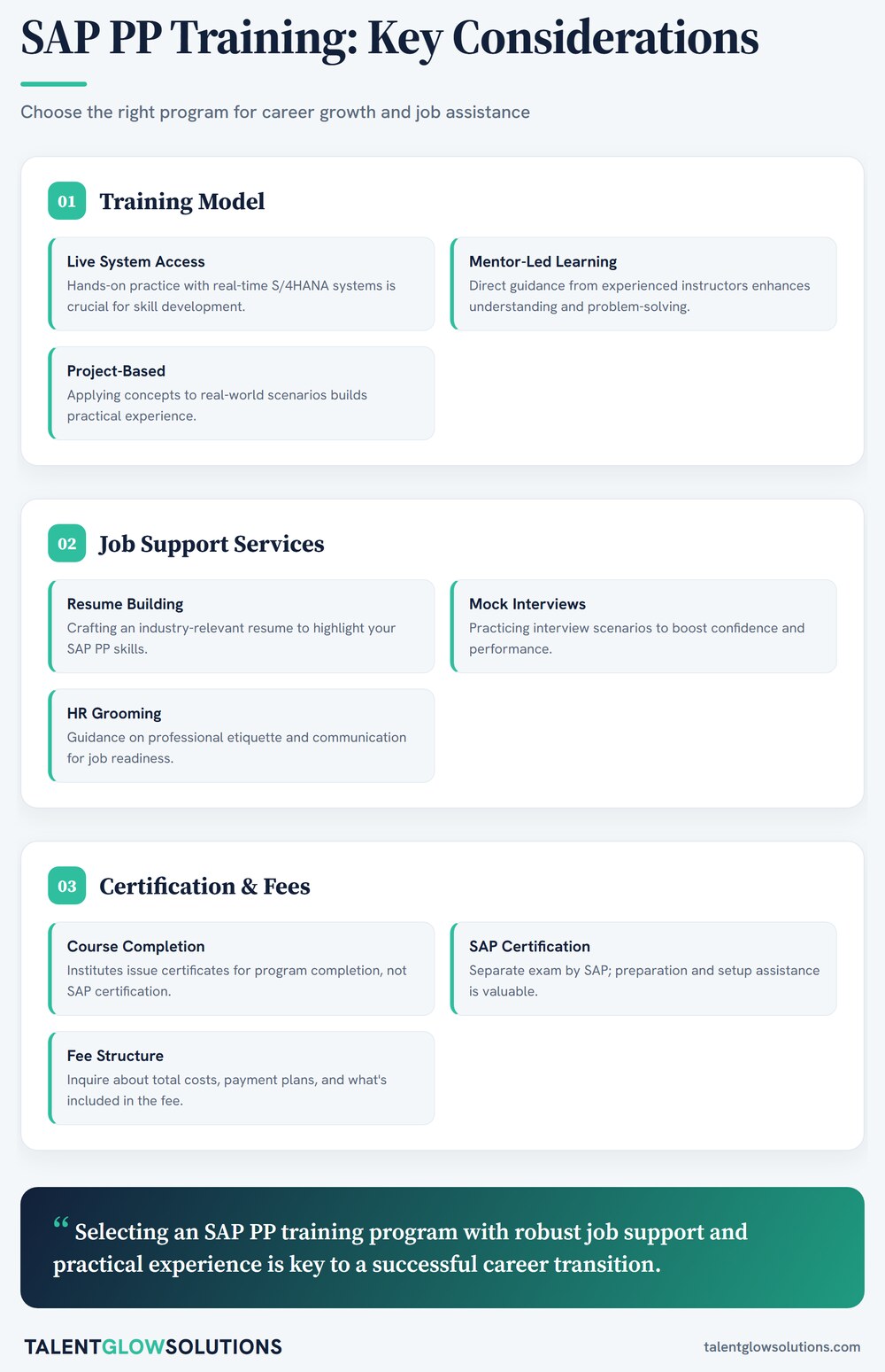 Infographic: SAP PP Training: Key Considerations